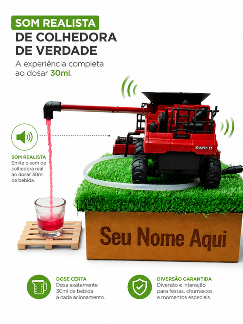 Colheitadeira Dosadora com Som Realista e Porta Itens