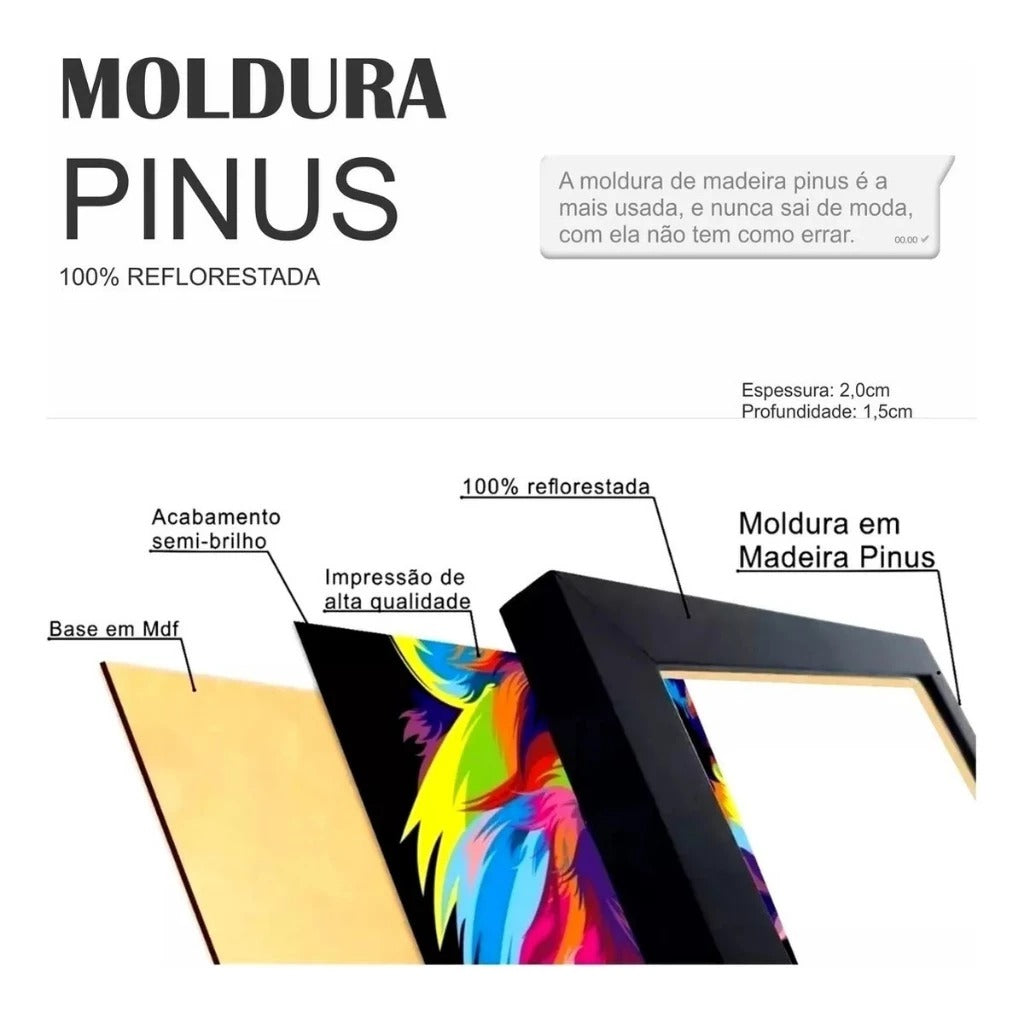 Kit 3 Quadros Decorativos Velho Oeste Cowboy com Moldura